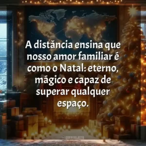 A distância ensina que nosso amor familiar é como o Natal: eterno, mágico e capaz de superar qualquer espaço.