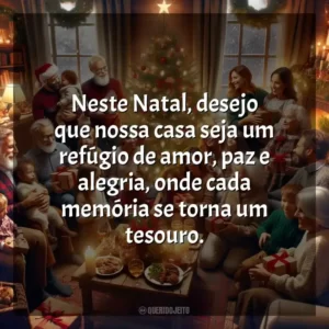 Neste Natal, desejo que nossa casa seja um refúgio de amor, paz e alegria, onde cada memória se torna um tesouro.
