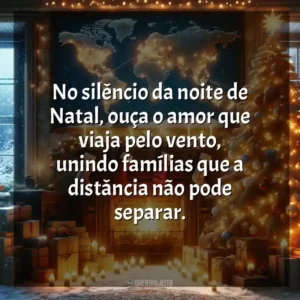 No silêncio da noite de Natal, ouça o amor que viaja pelo vento, unindo famílias que a distância não pode separar.