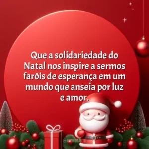 Que a solidariedade do Natal nos inspire a sermos faróis de esperança em um mundo que anseia por luz e amor.