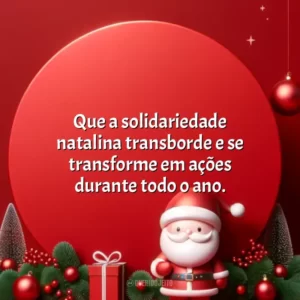 Que a solidariedade natalina transborde e se transforme em ações durante todo o ano.