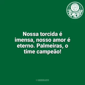Nossa torcida é imensa, nosso amor é eterno. Palmeiras, o time campeão! Palmeiras