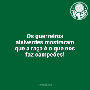 Os guerreiros alviverdes mostraram que a raça é o que nos faz campeões! Palmeiras