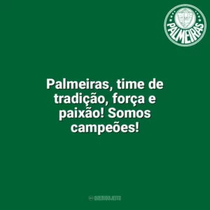 Palmeiras, time de tradição, força e paixão! Somos campeões! Palmeiras