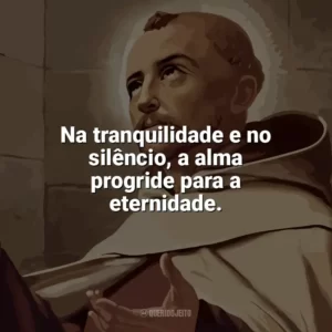 Na tranquilidade e no silêncio, a alma progride para a eternidade. São João da Cruz