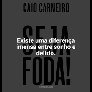 Existe uma diferença imensa entre sonho e delírio. Seja Foda! (Livro)