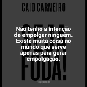 Não tenho a intenção de empolgar ninguém. Existe muita coisa no mundo que serve apenas para gerar empolgação. Seja Foda! (Livro)