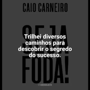 Trilhei diversos caminhos para descobrir o segredo do sucesso. Seja Foda! (Livro)