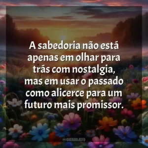 A sabedoria não está apenas em olhar para trás com nostalgia, mas em usar o passado como alicerce para um futuro mais promissor.