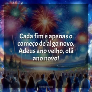 Cada fim é apenas o começo de algo novo. Adeus ano velho, olá ano novo!
