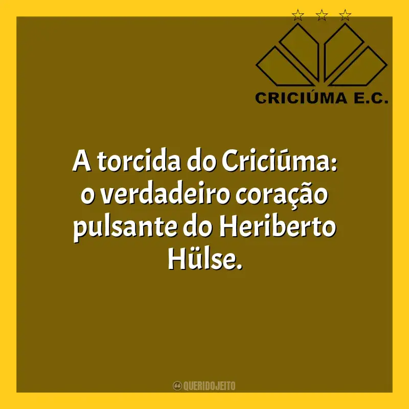 Criciúma Esporte Clube frases time vencedor: A torcida do Criciúma: o verdadeiro coração pulsante do Heriberto Hülse.