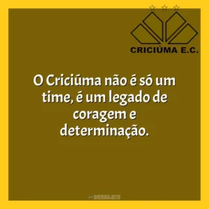 O Criciúma não é só um time, é um legado de coragem e determinação. Criciúma Esporte Clube
