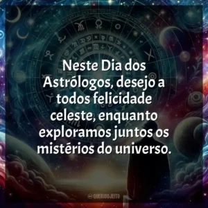 Neste Dia dos Astrólogos, desejo a todos felicidade celeste, enquanto exploramos juntos os mistérios do universo.