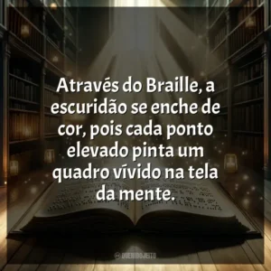 Através do Braille, a escuridão se enche de cor, pois cada ponto elevado pinta um quadro vívido na tela da mente.