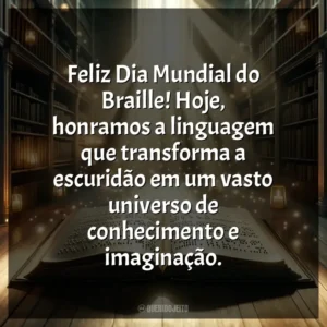 Feliz Dia Mundial do Braille! Hoje, honramos a linguagem que transforma a escuridão em um vasto universo de conhecimento e imaginação.