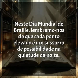 Neste Dia Mundial do Braille, lembremo-nos de que cada ponto elevado é um sussurro de possibilidade na quietude da noite.