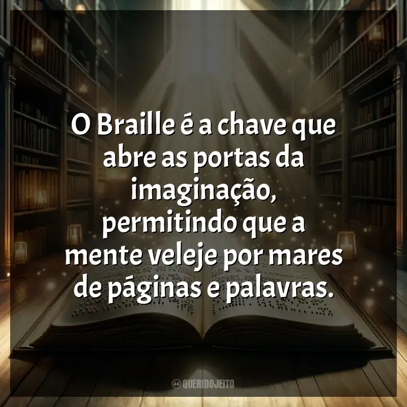 Frases de homenagem Dia Mundial do Braile: O Braille é a chave que abre as portas da imaginação, permitindo que a mente veleje por mares de páginas e palavras.