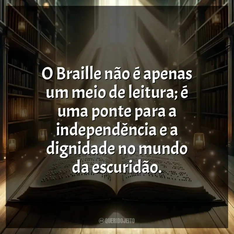 Frases Feliz Dia Mundial do Braile: O Braille não é apenas um meio de leitura; é uma ponte para a independência e a dignidade no mundo da escuridão.