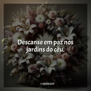 Descanse em paz nos jardins do céu.