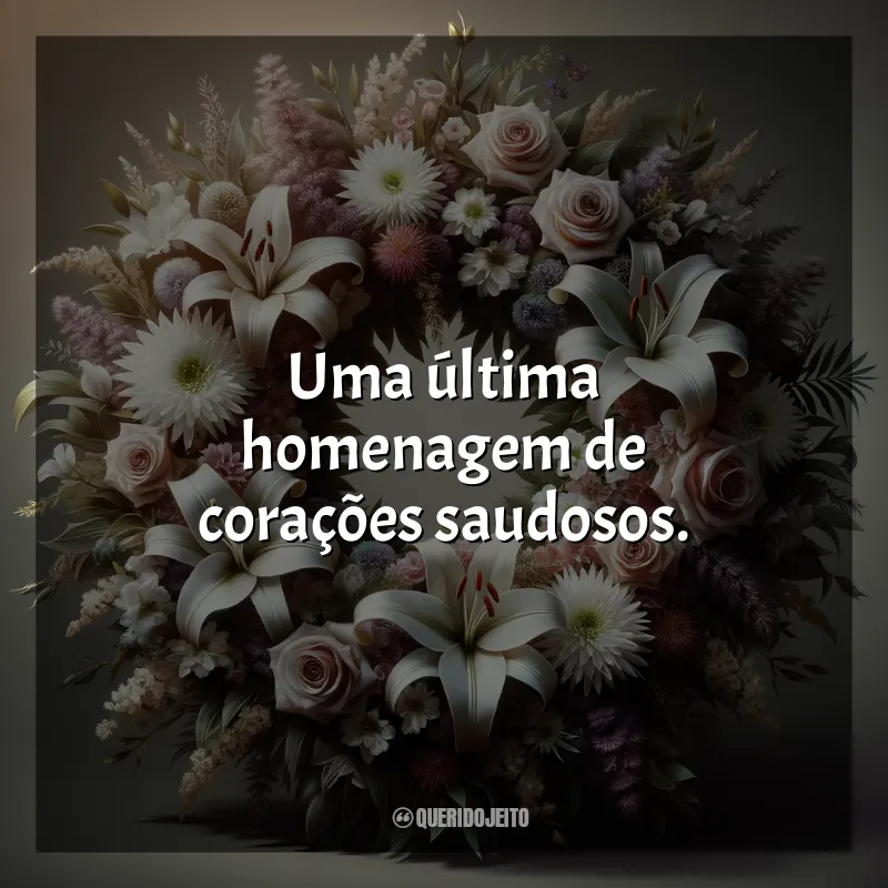 Frases Coroa de Flores: Uma última homenagem de corações saudosos.