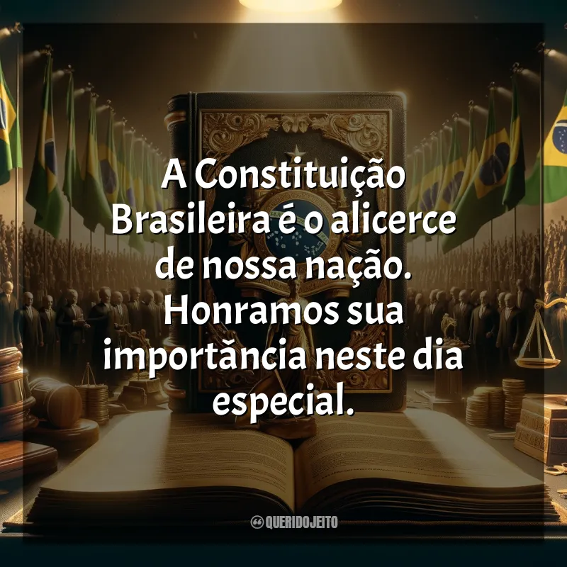 Frases Dia da Constituição: A Constituição Brasileira é o alicerce de nossa nação. Honramos sua importância neste dia especial.