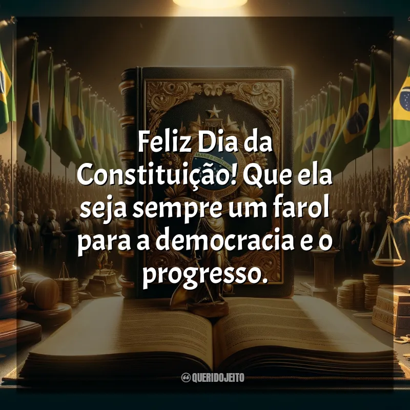 Dia da Constituição Frases: Feliz Dia da Constituição! Que ela seja sempre um farol para a democracia e o progresso.