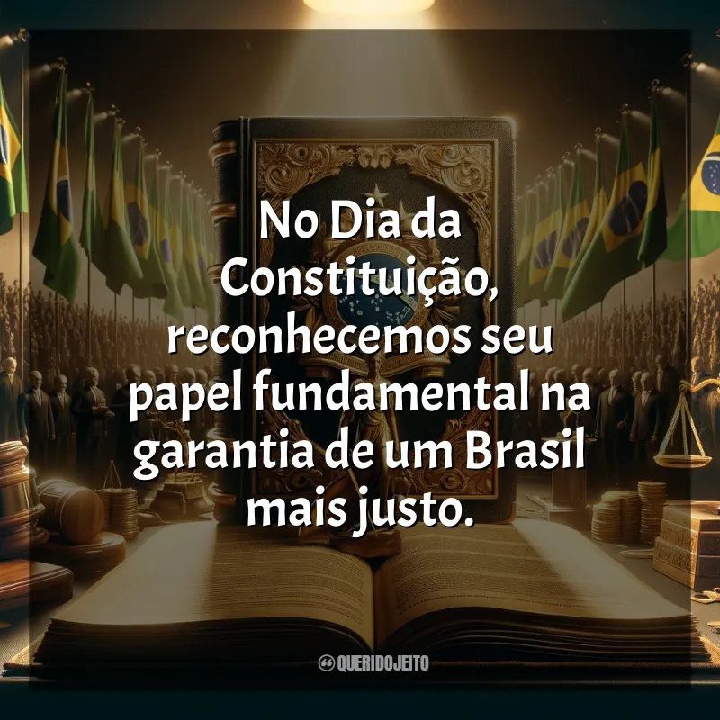 Mensagem Dia da Constituição: No Dia da Constituição, reconhecemos seu papel fundamental na garantia de um Brasil mais justo.