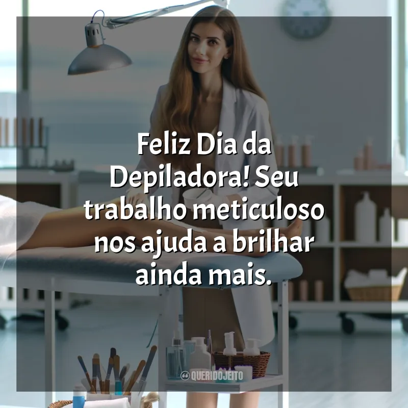 Frases Dia da Depiladora: Feliz Dia da Depiladora! Seu trabalho meticuloso nos ajuda a brilhar ainda mais.