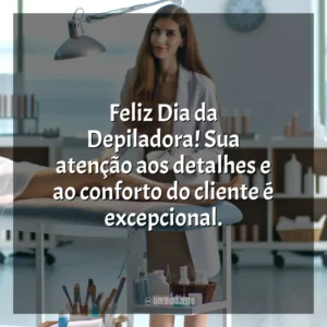Feliz Dia da Depiladora! Sua atenção aos detalhes e ao conforto do cliente é excepcional.