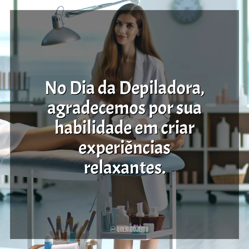 Frases Dia da Depiladora: No Dia da Depiladora, agradecemos por sua habilidade em criar experiências relaxantes.