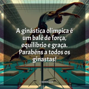 A ginástica olímpica é um balé de força, equilíbrio e graça. Parabéns a todos os ginastas!
