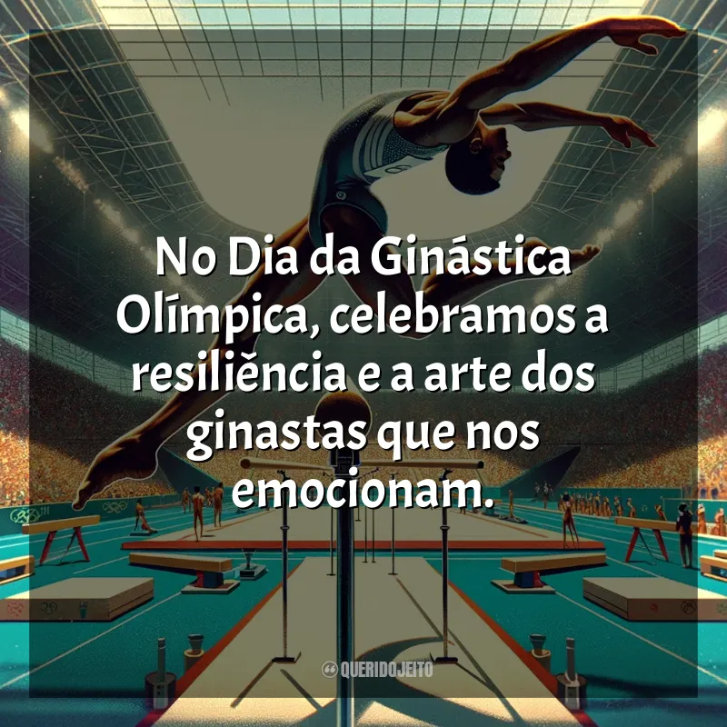 Frases Dia da Ginástica Olímpica: No Dia da Ginástica Olímpica, celebramos a resiliência e a arte dos ginastas que nos emocionam.