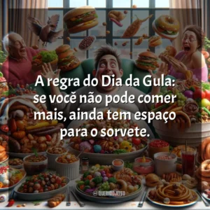 A regra do Dia da Gula: se você não pode comer mais, ainda tem espaço para o sorvete.
