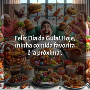 Feliz Dia da Gula! Hoje, minha comida favorita é ‘a próxima’.