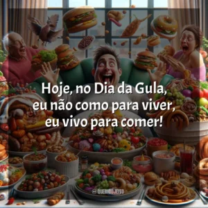 Hoje, no Dia da Gula, eu não como para viver, eu vivo para comer!