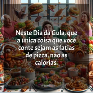 Neste Dia da Gula, que a única coisa que você conte sejam as fatias de pizza, não as calorias.