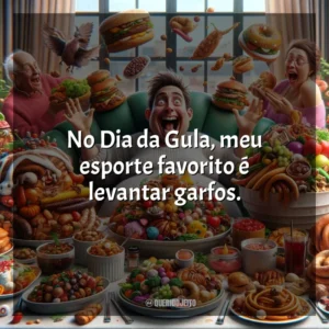 No Dia da Gula, meu esporte favorito é levantar garfos.