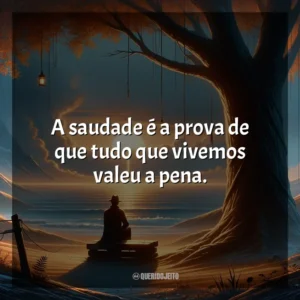 A saudade é a prova de que tudo que vivemos valeu a pena.