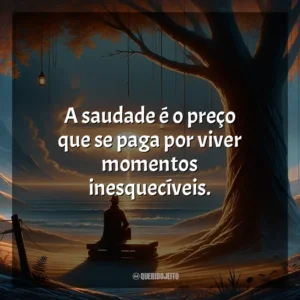 A saudade é o preço que se paga por viver momentos inesquecíveis.