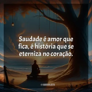 Saudade é amor que fica, é história que se eterniza no coração.