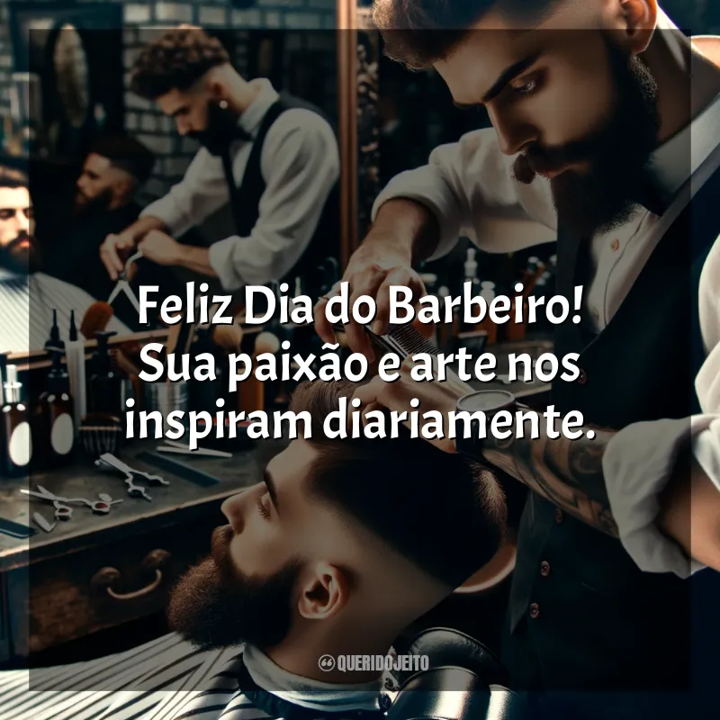 Frases para o Dia do Barbeiro: Feliz Dia do Barbeiro! Sua paixão e arte nos inspiram diariamente.
