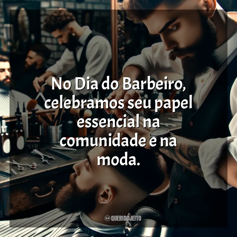 Frases para o Dia do Barbeiro: No Dia do Barbeiro, celebramos seu papel essencial na comunidade e na moda.