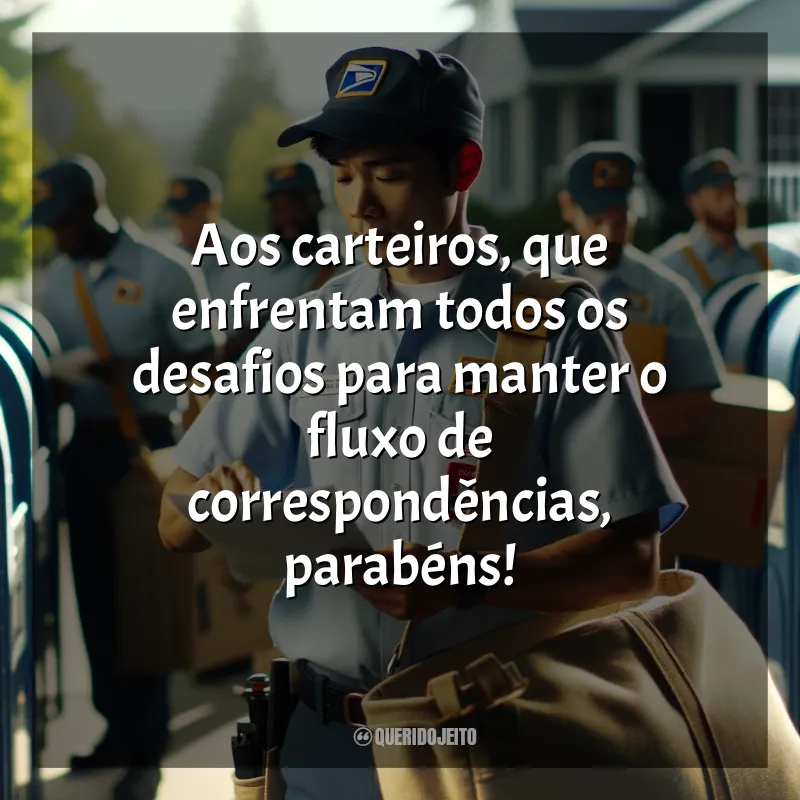 Frases Dia do Carteiro: Aos carteiros, que enfrentam todos os desafios para manter o fluxo de correspondências, parabéns!
