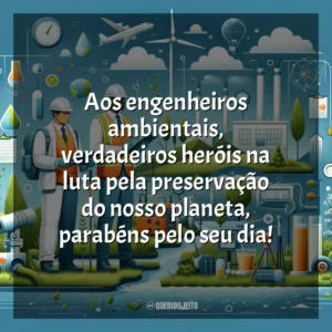 Aos engenheiros ambientais, verdadeiros heróis na luta pela preservação do nosso planeta, parabéns pelo seu dia!
