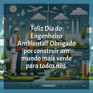 Feliz Dia do Engenheiro Ambiental! Obrigado por construir um mundo mais verde para todos nós.
