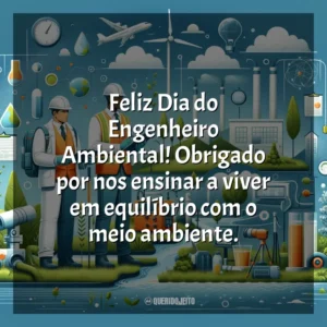 Feliz Dia do Engenheiro Ambiental! Obrigado por nos ensinar a viver em equilíbrio com o meio ambiente.
