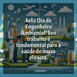 Feliz Dia do Engenheiro Ambiental! Seu trabalho é fundamental para a saúde do nosso planeta.
