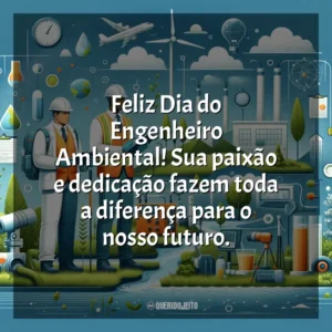 Feliz Dia do Engenheiro Ambiental! Sua paixão e dedicação fazem toda a diferença para o nosso futuro.