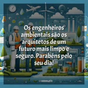 Os engenheiros ambientais são os arquitetos de um futuro mais limpo e seguro. Parabéns pelo seu dia!