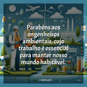 Parabéns aos engenheiros ambientais, cujo trabalho é essencial para manter nosso mundo habitável.